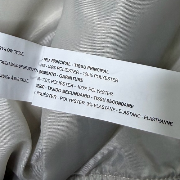 Denim & Flower Light Gray/Off White Bomber Jacket Zip Up Large EUC - Picture 7 of 8